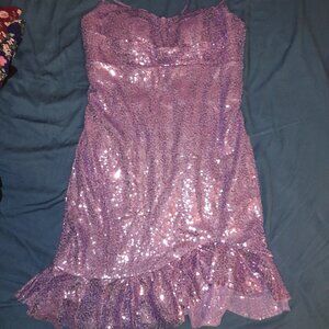 Purple sequen hoco dress